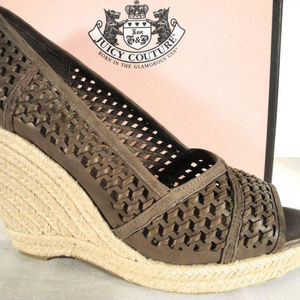JUICY COUTURE KINDER LEATHER ESPADRILLE WEDGE